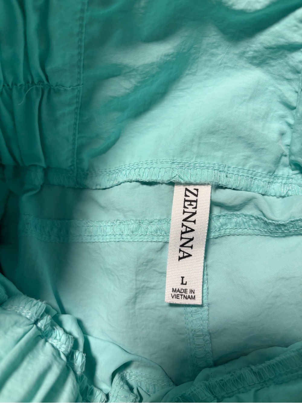 Zenana Outfitters Teal Nylon Joggers - Picture 3 of 3